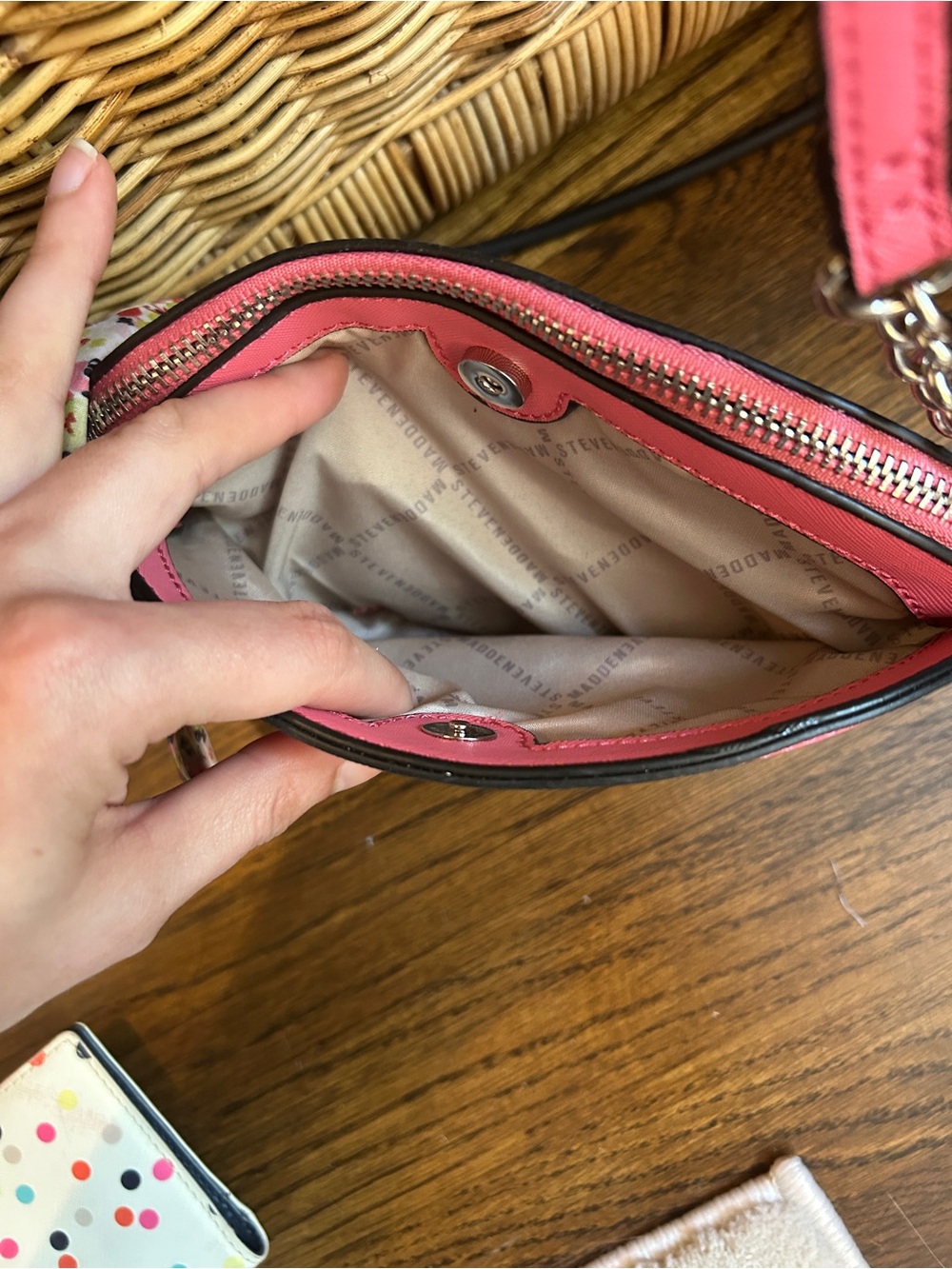Kate Spade Pink polka dot wallet and Steve Madden Crossbody Bag - Picture 12 of 16